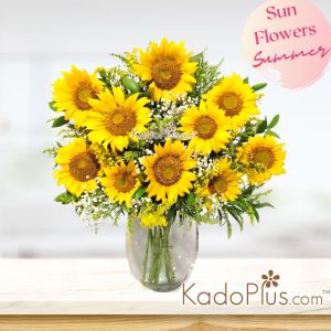 Sun Flowers Summer (Vase) - KadoPlus Florist Jakarta