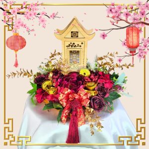 Chinese New Year Table arrangement, CNY Table dekor, rangkaian Imlek