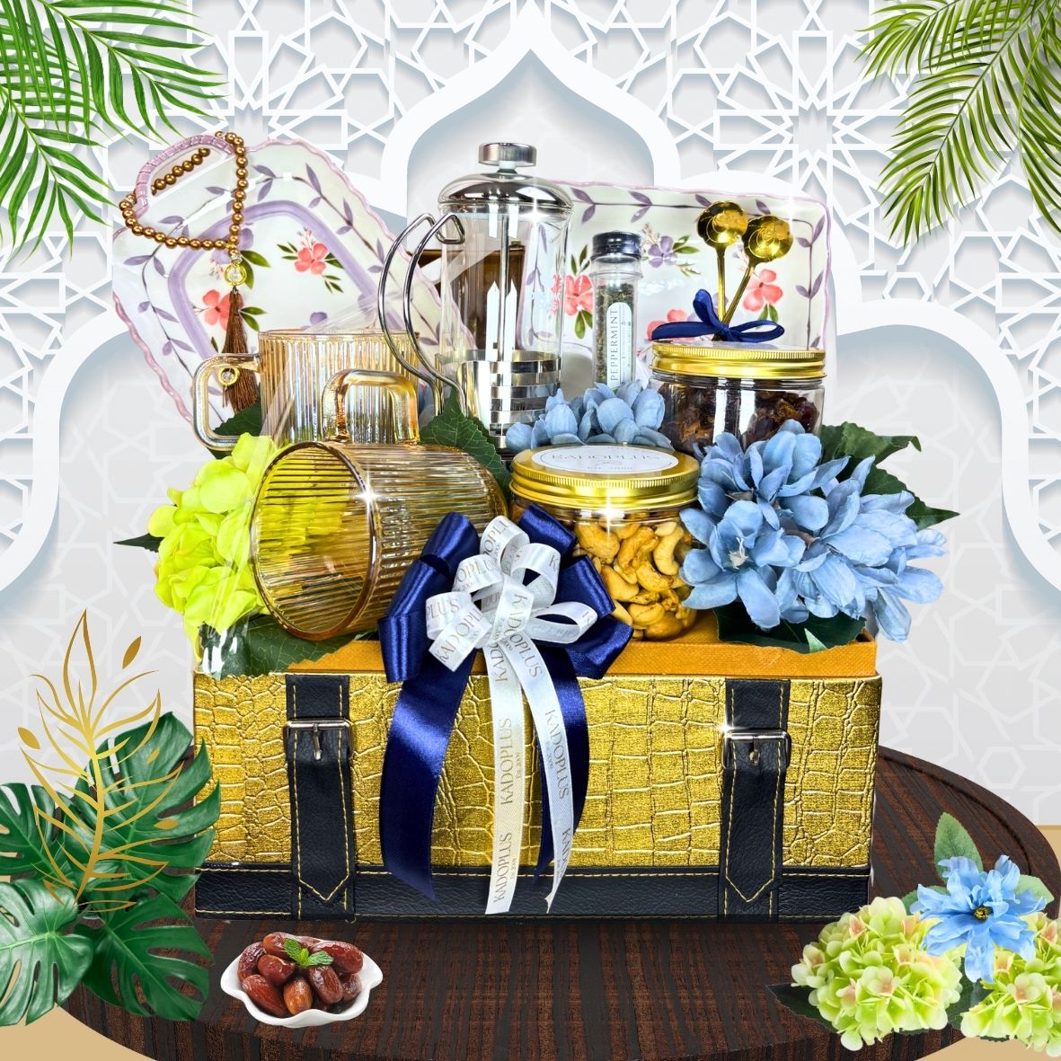 Hampers lebaran dinner set coffee press kue kering