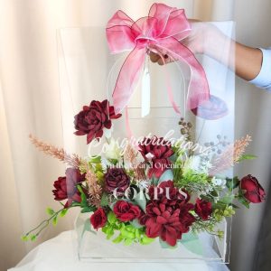 Artifical Silk Flowers Acrylic Bag - Table Arrangment | KadoPlus