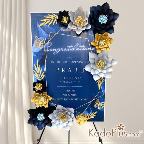 Paper Flower Standing Flower neon sign. Paper flower bunga kertas banner Standing Jakarta neon sign