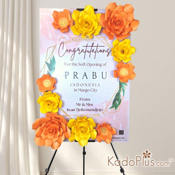 Paper Flower Standing Flower neon sign. Paper flower bunga kertas banner Standing Jakarta bunga papan kertas congratulations 5