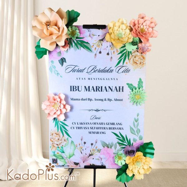 Paper Flower Standing Flower neon sign. Paper flower bunga kertas banner Standing Jakarta bunga papan kertas 4