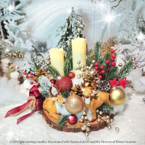 Christmas arrangement christmas candle arrangement Rangkaian Natal Reindeer