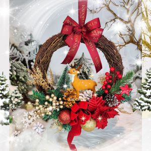 Christmas wreath hampers natal Rangkaian Natal Rudolf