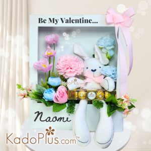 Bunga Valentine Bunny Love Tale Fresh Flower Table Arrangment - KadoPlus Florist Jakarta Toko Bunga Jakarta Fresh Flower - KadoPlus Florist Jakarta Toko Bunga Jakarta