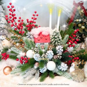 Christmas arrangement christmas candle arrangement Rangkaian Natal Home for Holidays
