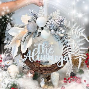 Christmas wreath hampers natal Rangkaian Natal White Christmas