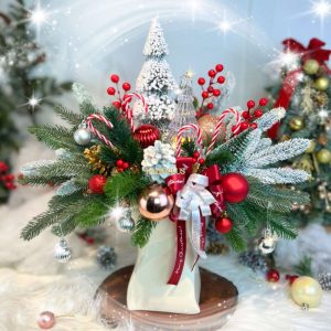 Christmas arrangement christmas candle arrangement Rangkaian Christmas Flower Season’s Christmas Flower