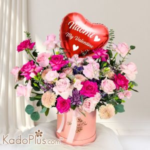 Bunga Valentine Valentine flowers Fresh Flower Table Arrangment - KadoPlus Florist Jakarta Toko Bunga Jakarta Fresh Flower - KadoPlus Florist Jakarta Toko Bunga Jakarta balloon