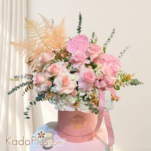 Bunga Valentine Valentine flowers Fresh Flower Table Arrangment - KadoPlus Florist Jakarta Toko Bunga Jakarta Fresh Flower - KadoPlus Florist Jakarta Toko Bunga Jakarta pastel blush
