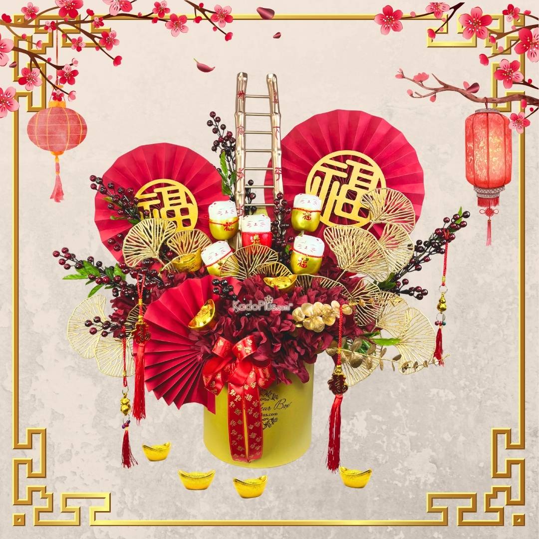 rangkaian bunga imlek chinese new year flowers cny flower arrangement ascending