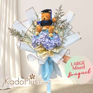Buket bunga wisuda Jakarta, florist Jakarta same day, toko bunga Jakarta free ongkir, bunga kelulusan murah Jakarta, graduation bouquet Jakarta, kirim bunga hari ini Jakarta buket bunga teddy bear ferrero
