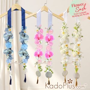 flower sash graduation, toko bunga Jakarta, dan selempang bunga