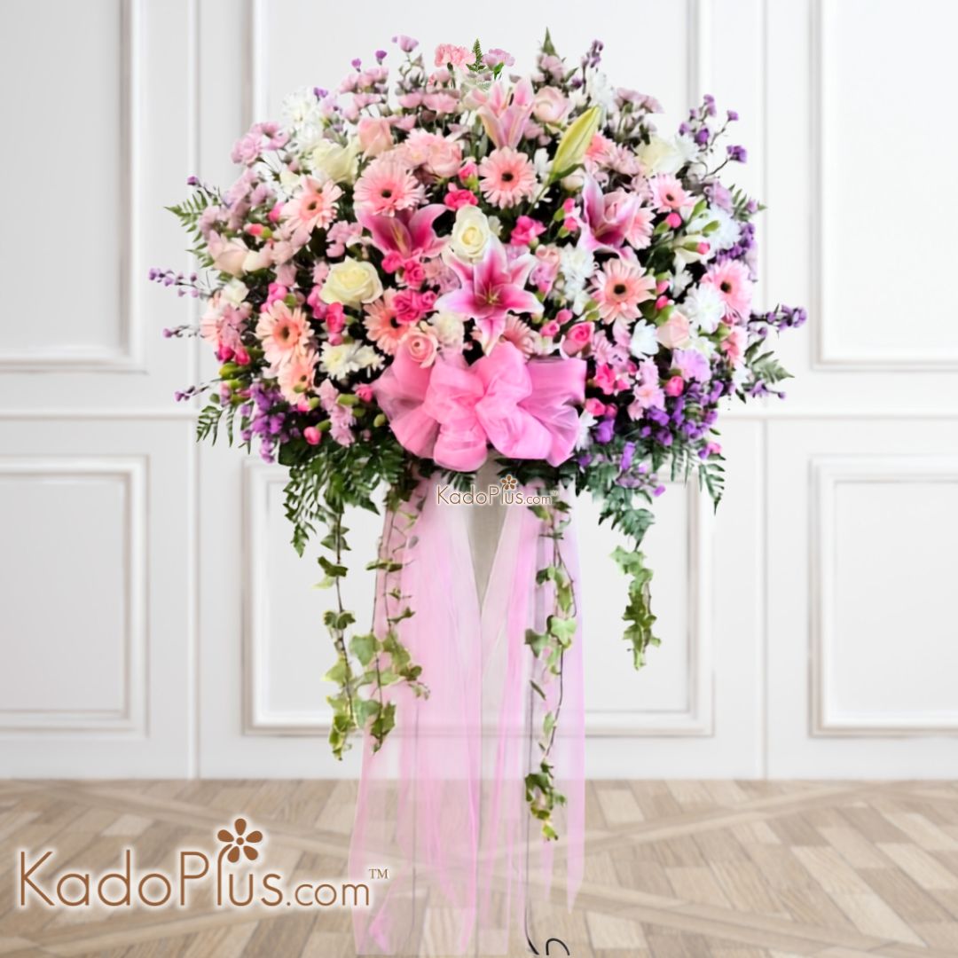 standing flower congratulations, standing flower selamat sukses, buket standing flower Jakarta Depok Bekasi Bogor Tangerang Free ongkir WB1